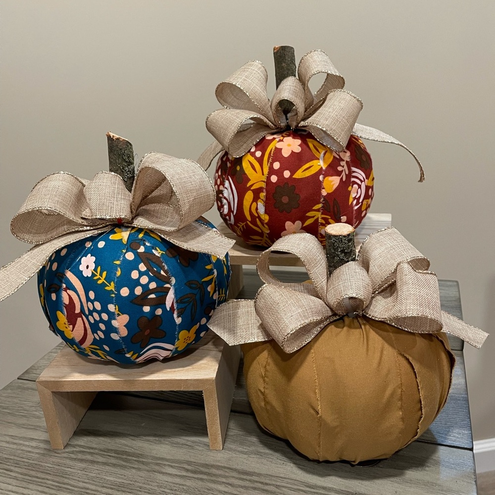 Handmade Pumpkins. These are styrofoam underneath